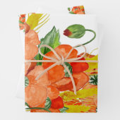 Waterverf papaverbloemen inpakpapier vel (In situ)