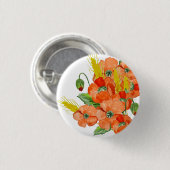 Waterverf papaverbloemen sleutelhanger ronde button 3,2 cm (Voorkant /achterkant)