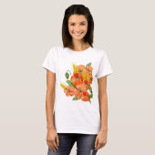 Waterverf papaverbloemen t-shirt (Voorkant volledig)