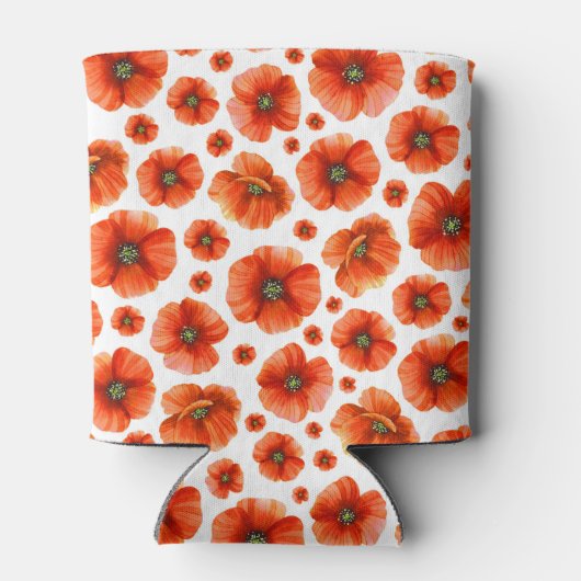 Waterverf papaverpatroon blikjeskoeler (Achterkant)