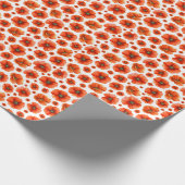 Waterverf papaverpatroon cadeaupapier (Hoek)