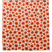 Waterverf papaverpatroon douchegordijn (Voorkant)