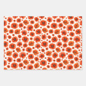 Waterverf papaverpatroon inpakpapier vel (Voorkant 2)