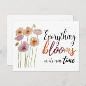 Waterverf papavers - Alles bloeit Briefkaart (Voorkant / Achterkant)