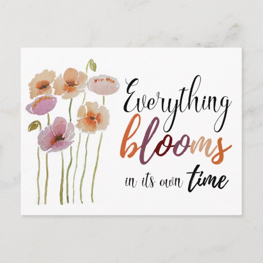 Waterverf papavers - Alles bloeit Briefkaart (Voorkant)