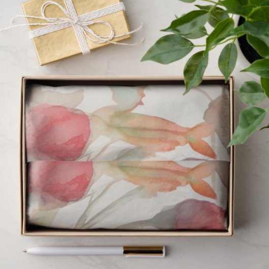 WATERVERF PAPAVERS BLOEMEN DECOUPAGE TISSUEPAPIER (Geschenk)