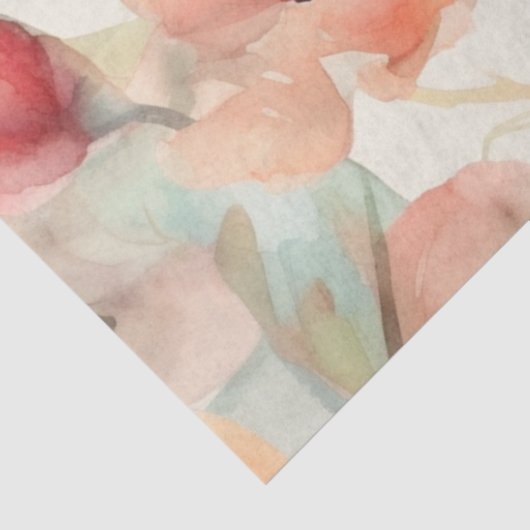 WATERVERF PAPAVERS BLOEMEN DECOUPAGE TISSUEPAPIER (Detail)