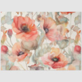 WATERVERF PAPAVERS BLOEMEN DECOUPAGE TISSUEPAPIER (Voorkant)