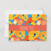 Waterverf papavers dank u notitiekaartje (Voorkant)