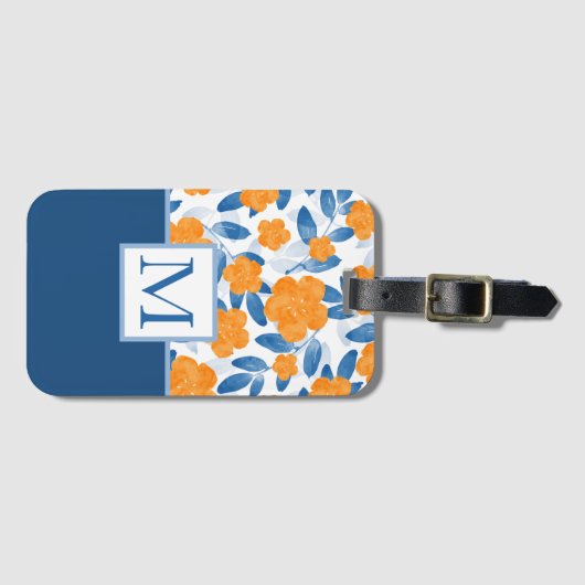 Waterverf papavers en bladeren Patroon Bagagelabel (Voorkant (horizontaal))