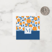 Waterverf papavers en bladeren Patroon Notitiekaartje (Voorkant / Achterkant in situ)