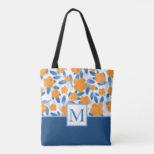 Waterverf papavers en bladeren Patroon Tote Bag (Achterkant)