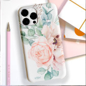 Waterverf papavers en Rozen met uw monogram Case-Mate iPhone Case