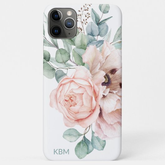 Waterverf papavers en Rozen met uw monogram Case-Mate iPhone Case (Achterkant)
