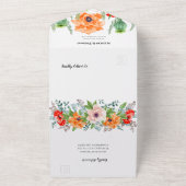 Waterverf papavers in één bruiloft all in one uitnodiging (Buitenkant)