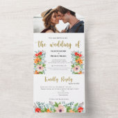 Waterverf papavers in één bruiloft all in one uitnodiging (Binnen)
