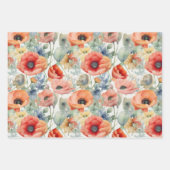 WATERVERF PAPAVERS INPAKPAPIER VEL (Voorkant 3)