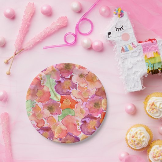  Waterverf papavers Papieren Bordje (Feest)