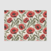 Waterverf papavers Print Tissue Paper Tissuepapier (Voorkant)