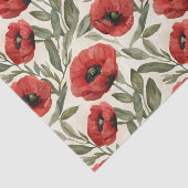 Waterverf papavers Print Tissue Paper Tissuepapier (Detail)