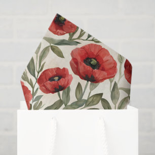 Waterverf papavers Print Tissue Paper Tissuepapier