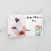 Waterverf papavers, vaas, kleine Moederdag Kaart (Binnen)