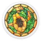 Waterverf Papaya Glas in lood Sinaasappel Groen Keramische Knop (Voorkant)