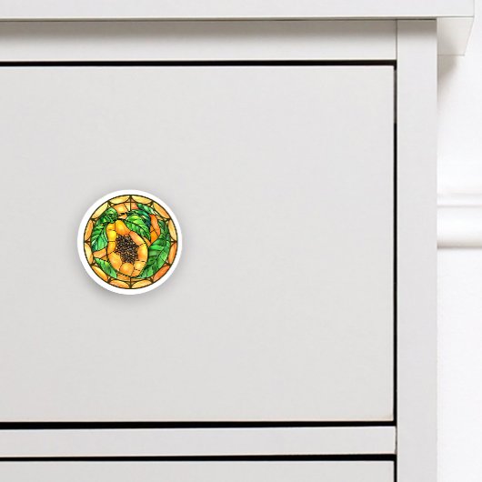 Waterverf Papaya Glas in lood Sinaasappel Groen Keramische Knop