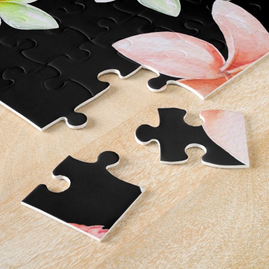 Waterverf papegaai: bloemmotief Romance. Legpuzzel (Zijkant)