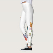 waterverf papegaai en vlinders ontwerp leggings (Links)