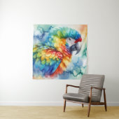 Waterverf papegaai wandkleed (In situ)