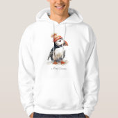 Waterverf Papegaaiduiker Kerstmis Kust Streetwear Hoodie (Voorkant)