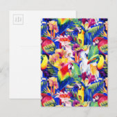 Waterverf papegaaien 2 briefkaart (Voorkant / Achterkant)