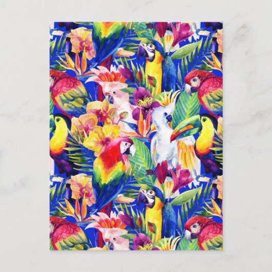Waterverf papegaaien 2 briefkaart (Voorkant)