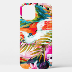 Waterverf papegaaien: Tropisch naadloos patroon Case-Mate iPhone Case