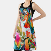 Waterverf papegaaien: Tropisch naadloos patroon Schort (Insitu)