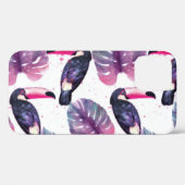 Waterverf papegaaien: tropisch ultra-violette chic Case-Mate iPhone case (Achterkant (horizontaal))