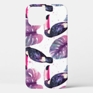 Waterverf papegaaien: tropisch ultra-violette chic Case-Mate iPhone case