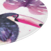 Waterverf papegaaien: tropisch ultra-violette chic snijplank (Hoek)