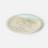 Waterverf Papier Borden | Beach Bachelorette Party Papieren Bordje (Gekanteld)