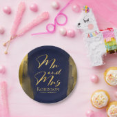 Waterverf Papier Borden | Blauwe bruiloft Abstract Papieren Bordje (Feest)