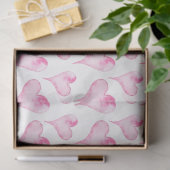 Waterverf papier met roze en witte harten (Geschenk)