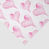 Waterverf papier met roze en witte harten (Detail)