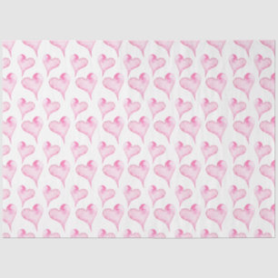 Waterverf papier met roze en witte harten