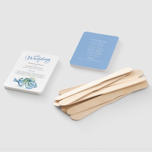 Waterverf Papier-strand-bruiloft Handwaaier (Niet-gemonteerd)