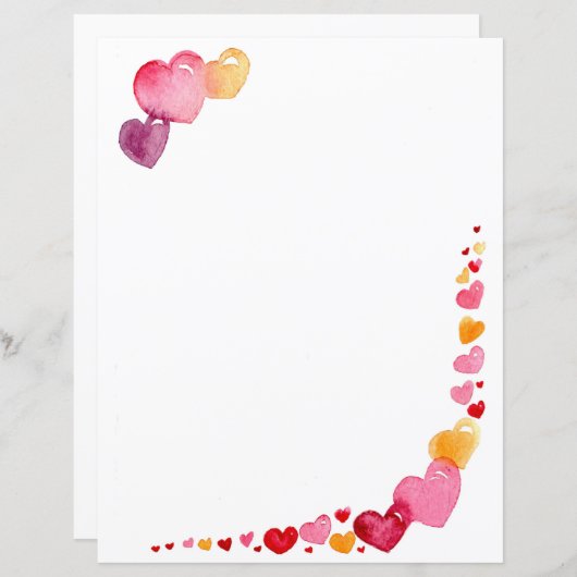 Waterverf papier voor hartschrijven (Voorkant / Achterkant)