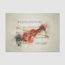 Waterverf — Papier voor muziek en Violin