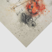 Waterverf — Papier voor muziek en Violin (Detail)