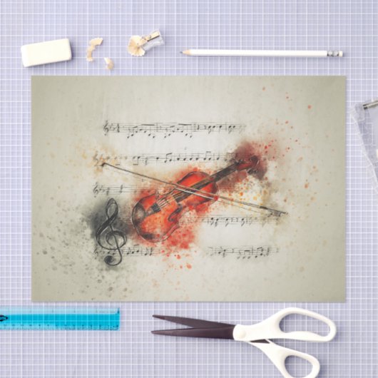 Waterverf — Papier voor muziek en Violin (Craft)