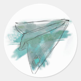 Waterverf papieren sticker